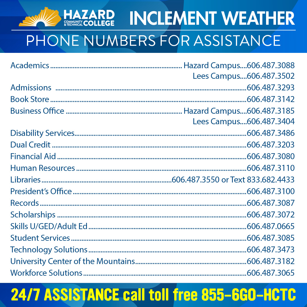 incelment weather phone numbers