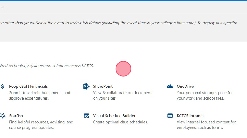 Other student services such as Starfish, Visual Schedule Builder, Student Learning Center, and more are located beneath the main tiles.