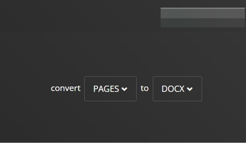 In this example, a Mac word processing file (.pages) would be converted to a Microsoft Word document (.docx).