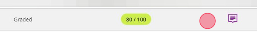 Find the assignment you want to view feedback on. You will see a grade for the assignment and a purple note icon next to your grade. This indicates your instructor has left you feedback on this assignment.