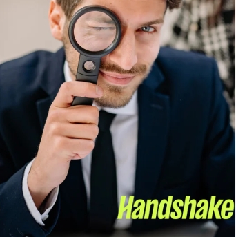 man with magnifying galss