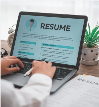 resume on a laptop